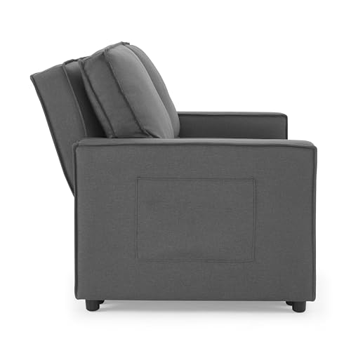 Faux Leather Pull-Out Sofa Bed - Two Seater