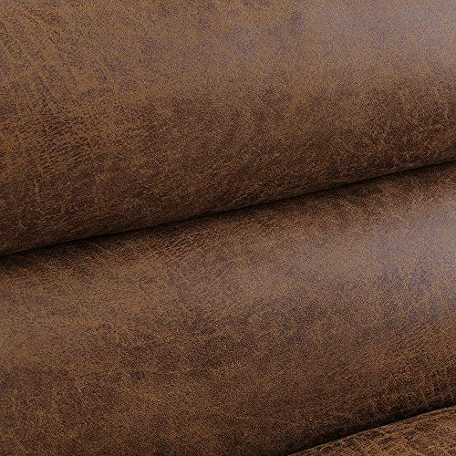 Air Leather Three-Seater Sofa Bed in Brown/Grey