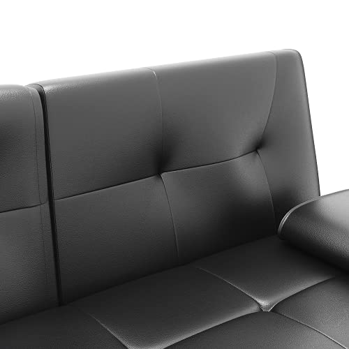 Elegant 3-Seater Sofa Bed with Cup Holders