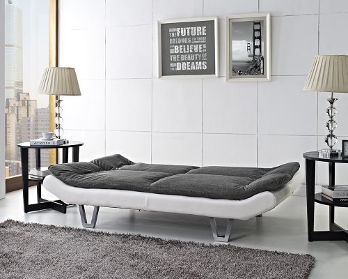 3-Seater Fabric Sofabed in Duo-Contrast Colors