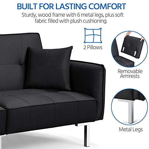 Yaheetech Modern 3-Seater Click Clack Sofa Bed
