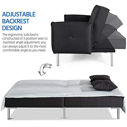 Yaheetech Modern 3-Seater Click Clack Sofa Bed