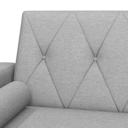 Modern Light Grey Convertible Sofa Bed with Pillows