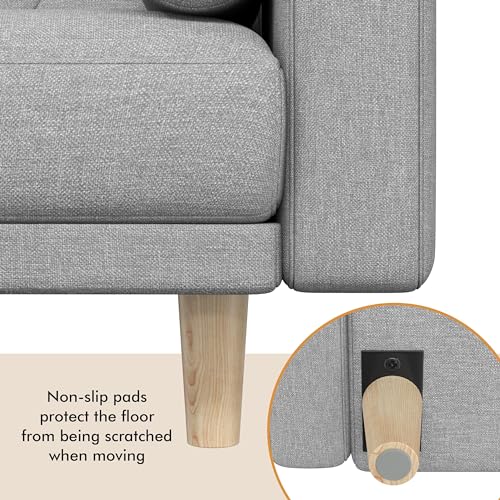 Modern Light Grey Convertible Sofa Bed with Pillows