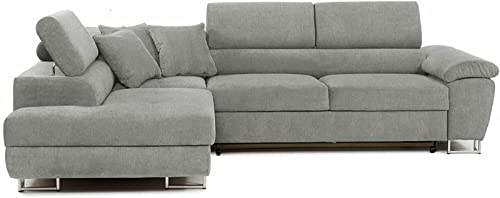 Ashbourne Corner Sofa Bed with Storage - Grey