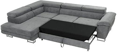 Ashbourne Corner Sofa Bed with Storage - Grey