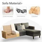 Maxfurhawa L-Shaped Convertible Sectional Sofa - Dark Grey