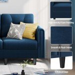 Reversible Blue Velvet L-Shaped Sectional Sofa