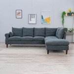 Panana Gray Linen 6-Seater Corner Sofa Sectional
