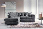 Grey Jumbo Cord Left Hand Corner Sofa