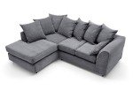 Grey Jumbo Cord Left Hand Corner Sofa