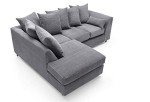 Grey Jumbo Cord Left Hand Corner Sofa