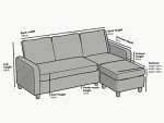 Dark Grey 3-Seater Sofa with Reversible Chaise