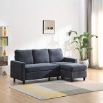 Dark Grey 3-Seater Sofa with Reversible Chaise