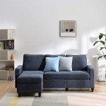Dark Grey 3-Seater Sofa with Reversible Chaise