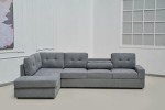 Western Grey L-Shaped Corner Sofa with Ottoman