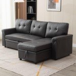 L-Shaped Corner Sofa Bed with Storage Chaise