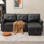 L-Shaped Corner Sofa Bed with Storage Chaise