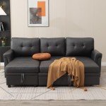 L-Shaped Corner Sofa Bed with Storage Chaise