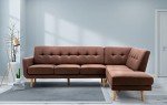 Light Brown L-Shaped Chaise Lounge Sofa Set