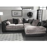 Luca Black and Grey Fabric Leather Corner Sofa