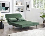 Luxury Green Velvet 2-Seater Recliner Sofa Bed