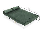 Luxury Green Velvet 2-Seater Recliner Sofa Bed