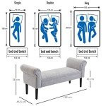 Grey Linen Chaise Lounge Sofa with Wooden Legs