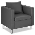 Modern PU Leather 1/2/3-Seater Sofa with Pillows