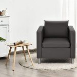 Modern PU Leather 1/2/3-Seater Sofa with Pillows