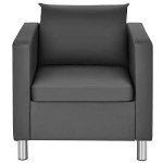 Modern PU Leather 1/2/3-Seater Sofa with Pillows