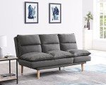 3-Seater Fabric Sofa Bed with Recliner Feature