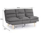 3-Seater Fabric Sofa Bed with Recliner Feature