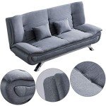 Linen Fabric 3-Seater Recliner Sofa Bed - Grey