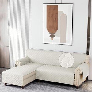 Waterproof Reversible Sofa Cover for Pets - Beige