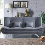 Linen 3-Seater Sofa Bed with Chrome Legs - Grey
