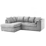 Luxor Silver Fabric Corner Sofa - Jumbo Cord