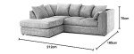 Luxor Silver Fabric Corner Sofa - Jumbo Cord