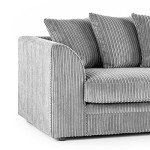 Luxor Silver Fabric Corner Sofa - Jumbo Cord