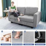 Modular 2-Seater Sofa with Storage and Cushions
