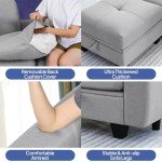 Modular 2-Seater Sofa with Storage and Cushions