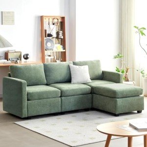 Modern U-Shaped Sectional Sofa with Storage Ottoman