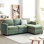 Modern U-Shaped Sectional Sofa with Storage Ottoman
