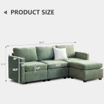 Modern U-Shaped Sectional Sofa with Storage Ottoman