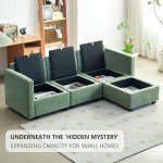 Modern U-Shaped Sectional Sofa with Storage Ottoman