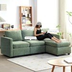 Modern U-Shaped Sectional Sofa with Storage Ottoman