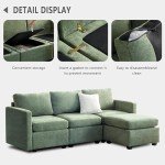 Modern U-Shaped Sectional Sofa with Storage Ottoman