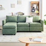 Modern U-Shaped Sectional Sofa with Storage Ottoman