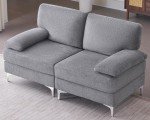 Modular Cream Gray Chenille Sectional Sofa Set