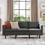 Modern 3-Seater Fabric Sofa Couch - Grey